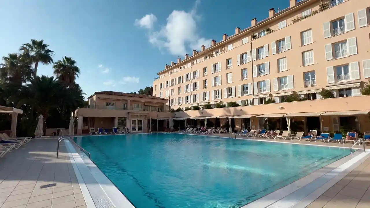 Piscine extérieure d'un hôtel en France